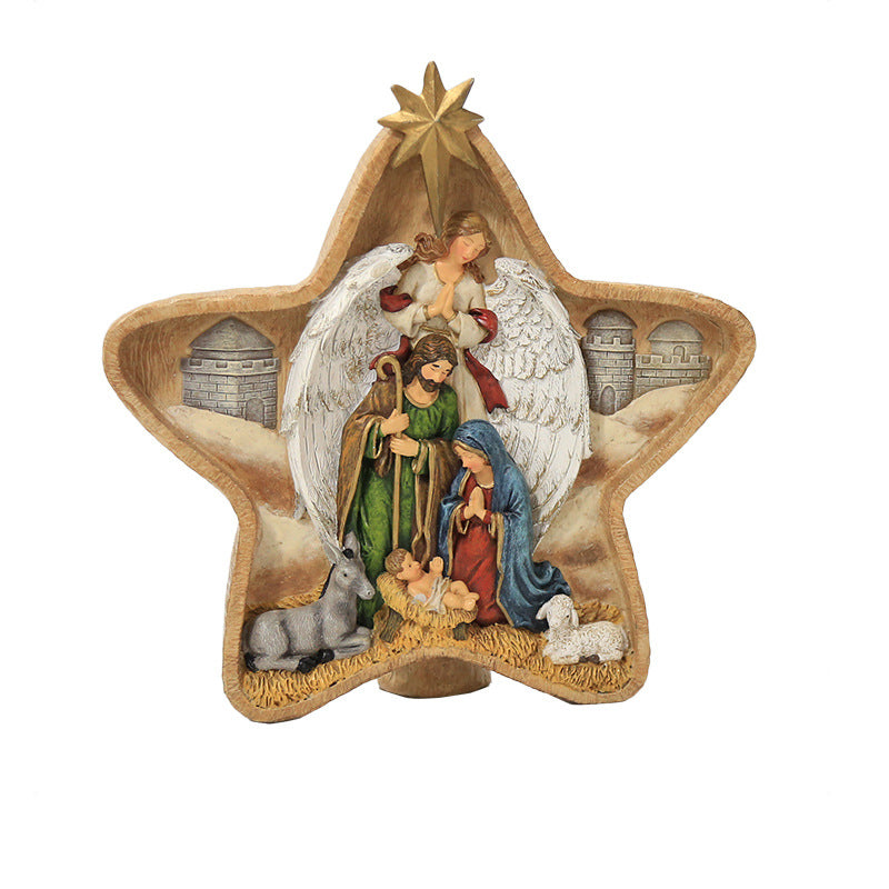 Resin Crafts Christian Nativity Decorative Desk top Ornament